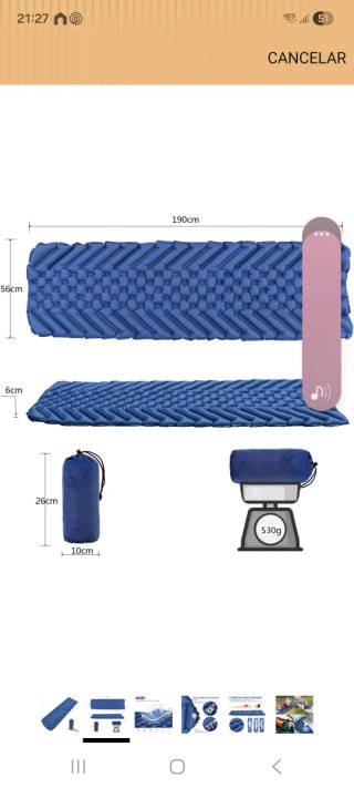 Colchoneta hinchable camping