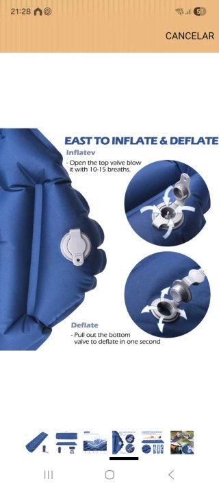 Colchoneta hinchable camping