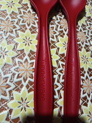 Posate insalata Tupperware rosse