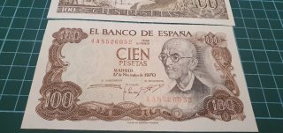 2 Billetes 100 Pesetas 1965/1970 SC
