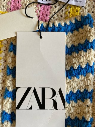 Top Zara Crochet Rayas Talla S