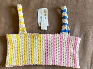 Top Zara Crochet Rayas Talla S