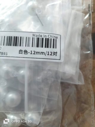 Lote pendientes perla blanca 12mm