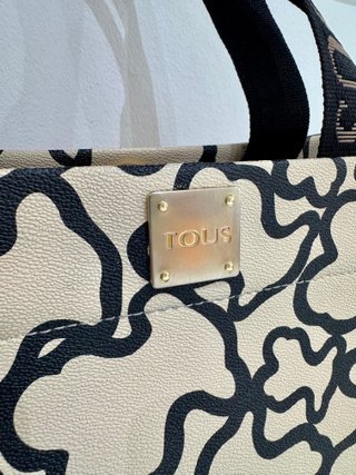 Bolso Tous Piel Beige y Negro Original