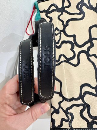 Bolso Tous Piel Beige y Negro Original
