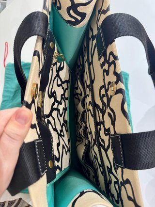 Bolso Tous Piel Beige y Negro Original