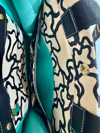 Bolso Tous Piel Beige y Negro Original