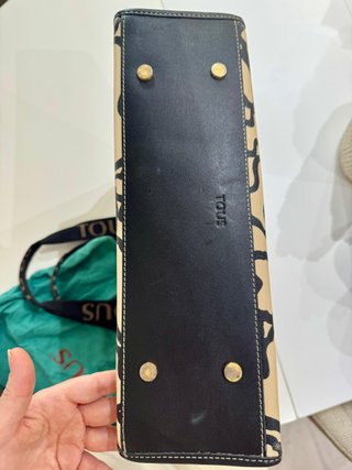 Bolso Tous Piel Beige y Negro Original