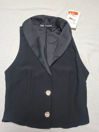Chaleco Zara Negro Mujer