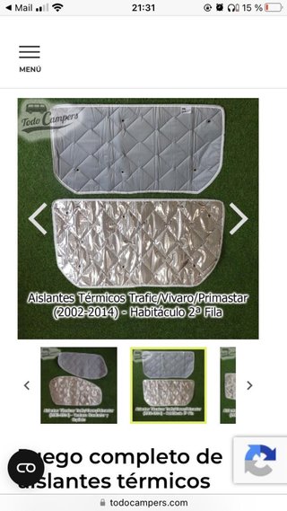 Aislantes térmicos camper