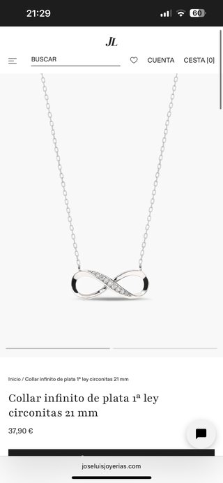 Collar Infinito Plata Joyeria José luis