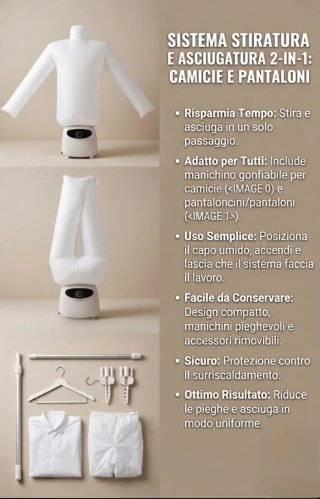 Sistema Stiratura e Asciugatura 2-in-1