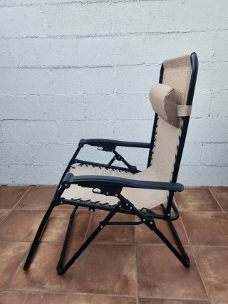 Set di 2 sdraio da giardino beige