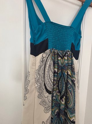 Vestido largo estampado multicolor