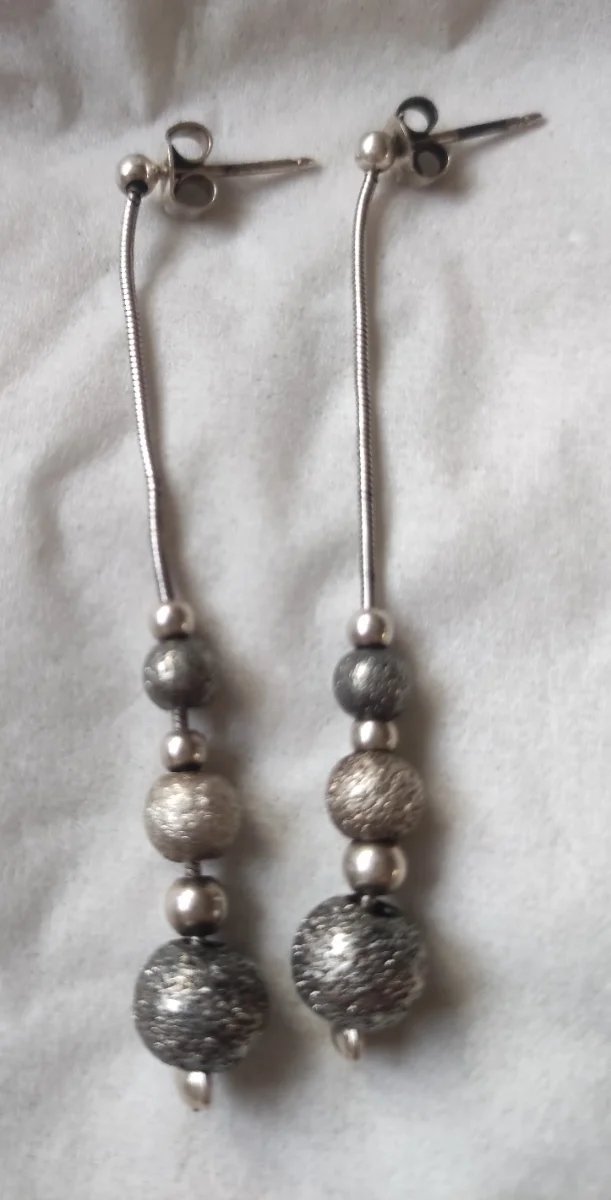 Pendientes Plata Ley Ametistas y Perlas