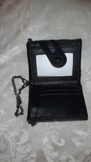 Cartera polipiel negra con cremallera