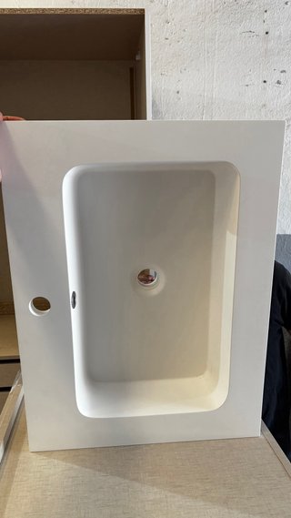 Lavabo cuadrado blanco de porcelana