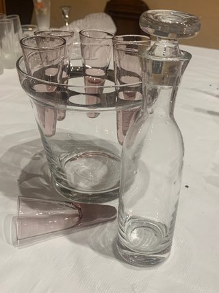 Juego licorera, cubitera y vasos diseño