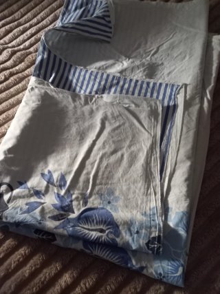 Funda nórdica floral azul y blanco