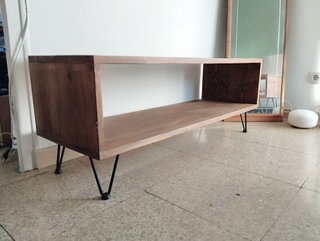 Mueble TV y mesa centro madera industrial