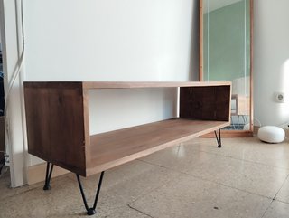 Mueble TV y mesa centro madera industrial