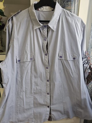 Camisa marca Facto Rayas Celestes y Blancas