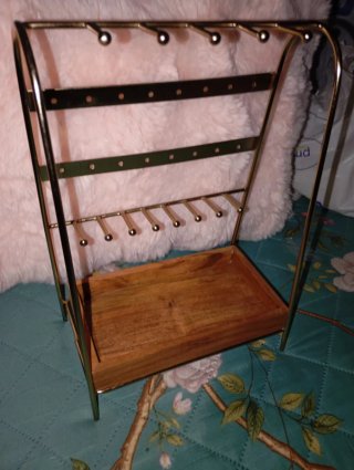 ( NUEVO ) Expositor Joyas Dorado y Madera