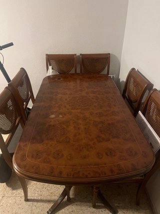 Mesa de madera con 6 sillas