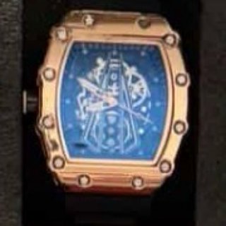 Reloj con correa de homa ajustable , marco oro