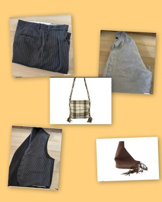 Conjunto Canario Hombre Gris y Marrón