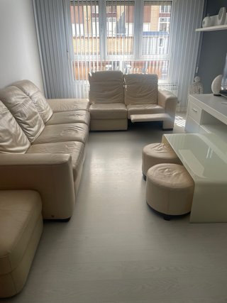 Sofá Naturzzi Cuero Beige Grande