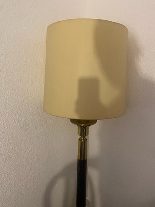 Lámpara de pie vintage azul y dorada