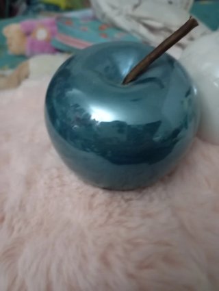 ( NUEVO )Pack 2 Manzanas Decorativas Azul y Blanco