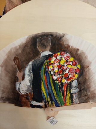 Abanico pintado a mano