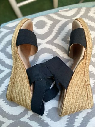 Sandalias cuña negras T38