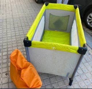 Cuna viaje doble altura con cambiador