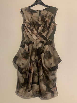 Vestito Seta Multicolor Verde Oliva