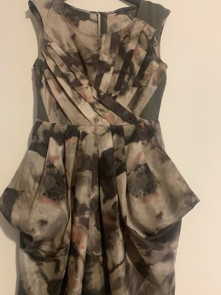 Vestito Seta Multicolor Verde Oliva