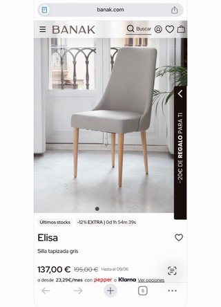 Mesa y 4 sillas diseño Banak