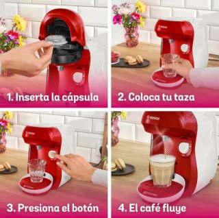 Cafetera multibebida Bosch Tassimo Happy Roja