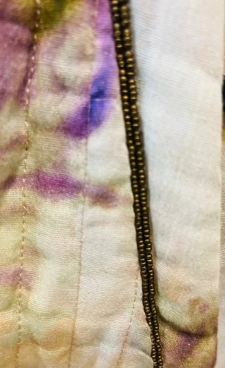 Chaleco Zara Tie Dye beige, verde, morado abalorio