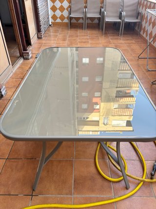 Conjunto terraza: mesa y 6 sillas