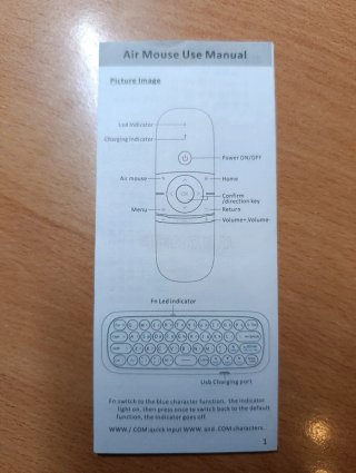 Ratón Aéreo Air Mouse 2.4Ghz Teclado IR