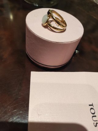 Sortija baño oro Nacar y Espinela