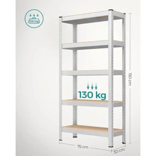 Set 2 estanterías pesadas Songmics 5 niveles 150cm