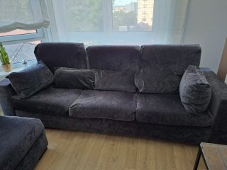 Sofá Chaise Longue Gris Antracita