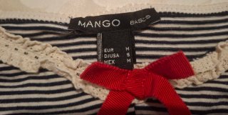 Camiseta tirantes Mango rayas azul y blanco, nueva