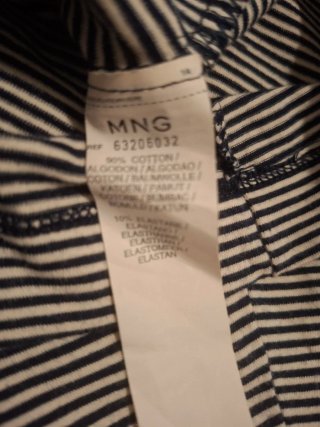 Camiseta tirantes Mango rayas azul y blanco, nueva