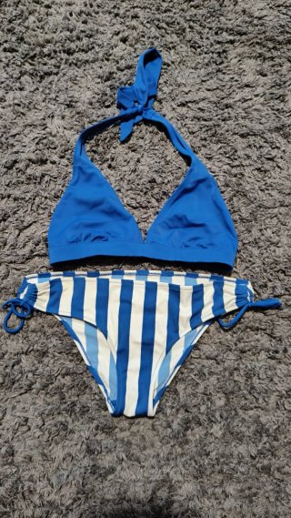 Conjunto Bikini Teal y Blanco