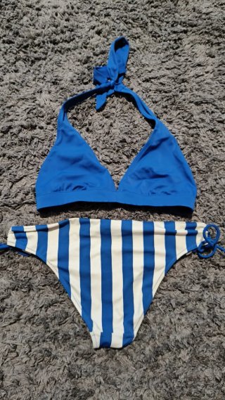Conjunto Bikini Teal y Blanco